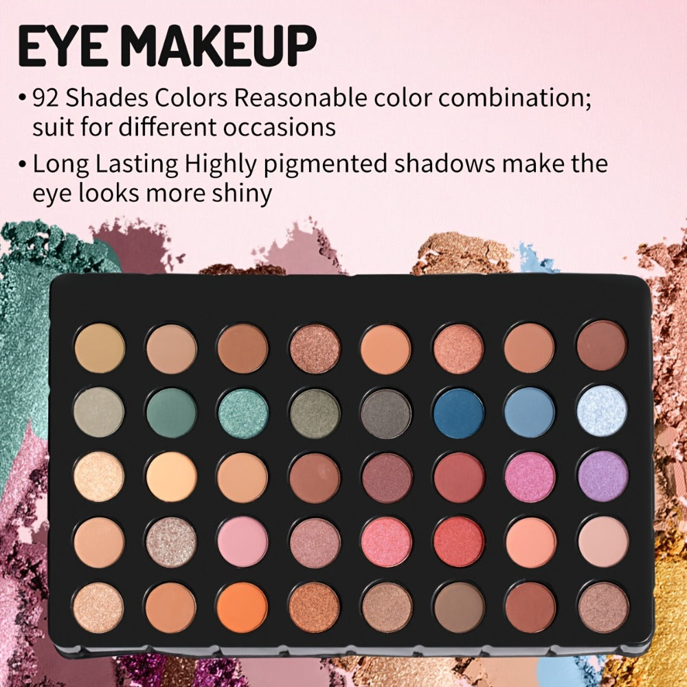 Portable Makeup Case Set with Fold-Out Color Palettes, Brush Collection and Silver or Leopard-Print Case Options