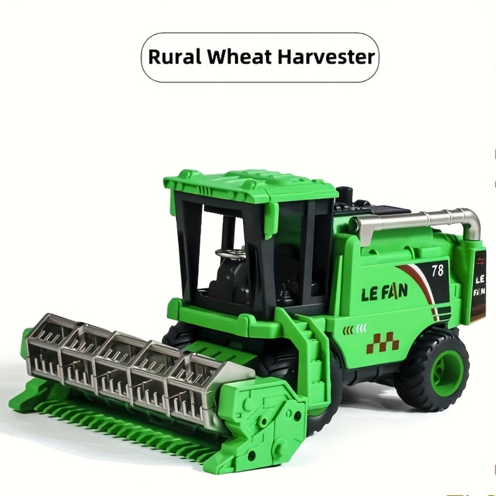 Wheat Harvester Toy Car Inertia Friction Powered Agricultural Vehicle Simulation Model for Kids Boys Girls Ages 3+