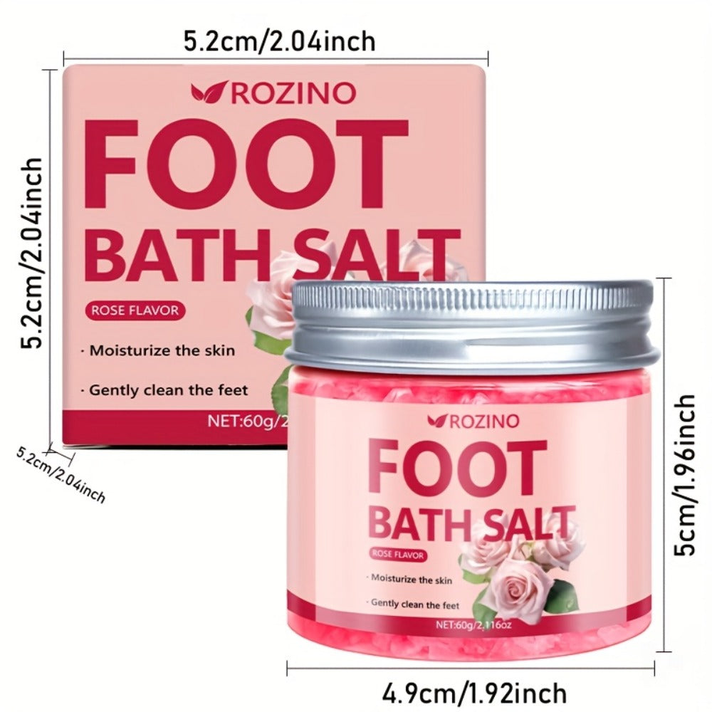 Foot Soak Sea Salt 60g Dry Cracked Heels Hypoallergenic – Moisturizing Mineral Foot Bath Salt 20-Min Relaxing Spa Treatment for Tired Aching