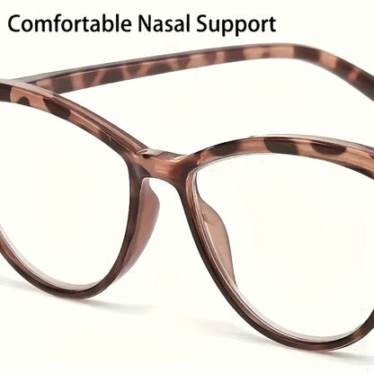Reading Glasses – Six-Pair Floral Cat-Eye Reader Set with Spring Hinges in Seven Strengths
