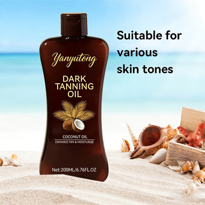 Sun Tanning Oil 200ml – Deep Golden Tan Accelerator Body Oil for Beach & Outdoor, Moisturizing & Nourishing Summer Skin Care for All Skin