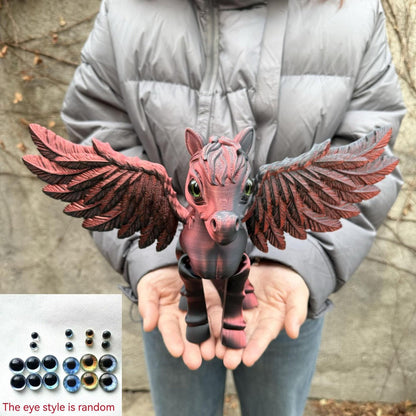 Pegasus Flying Horse Figurine Articulated 3D Printed, Large Poseable Mythology Fantasy Sculpture 10 Color Styles