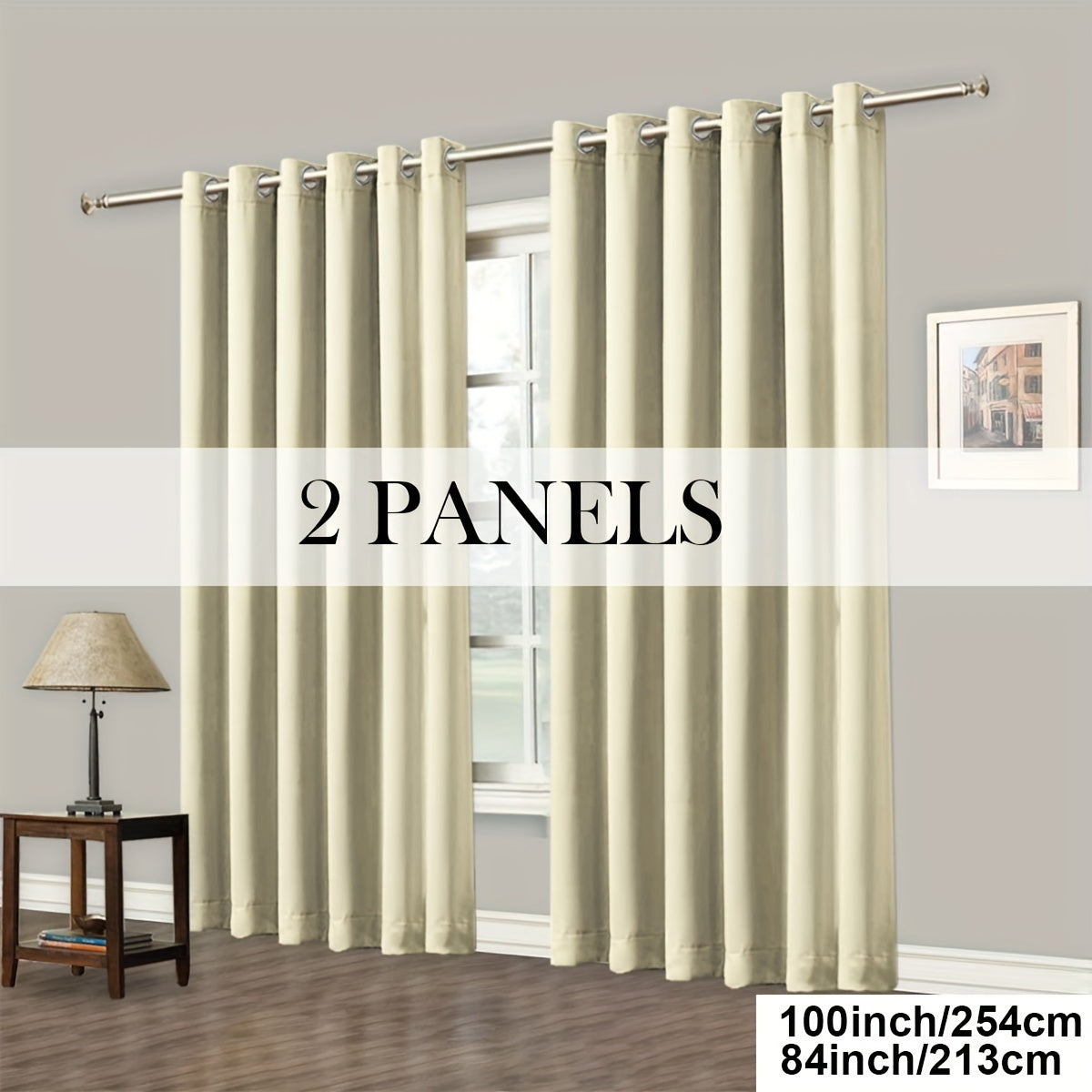 Grommet-Top Blackout Curtain Options in Nine Colors with Seven Width, Length or Panel-Count Labels