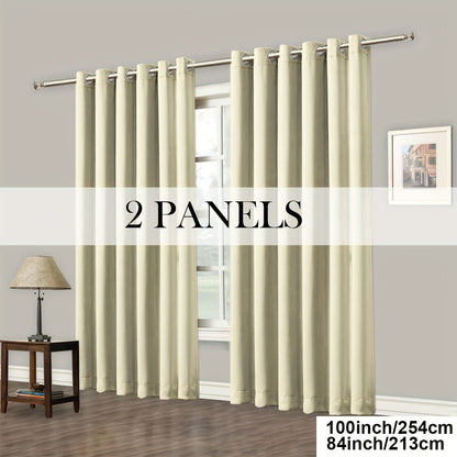 Grommet-Top Blackout Curtain Options in Nine Colors with Seven Width, Length or Panel-Count Labels