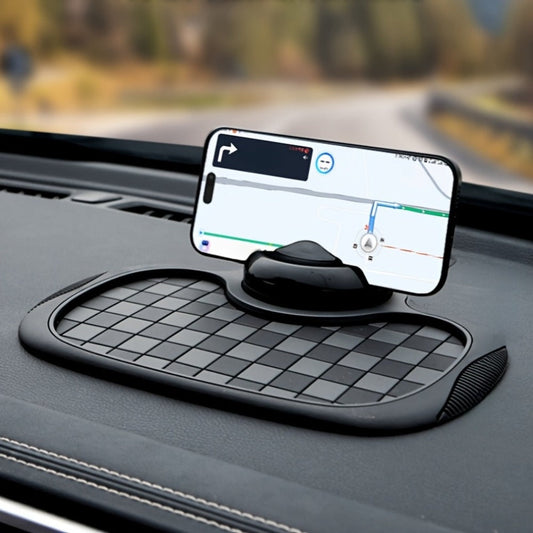 Car Dashboard Anti-Slip Pad with Phone Holder & Digital Number Plate Stickers – Multifunctional Non-Slip Dashboard Storage Mat for Car