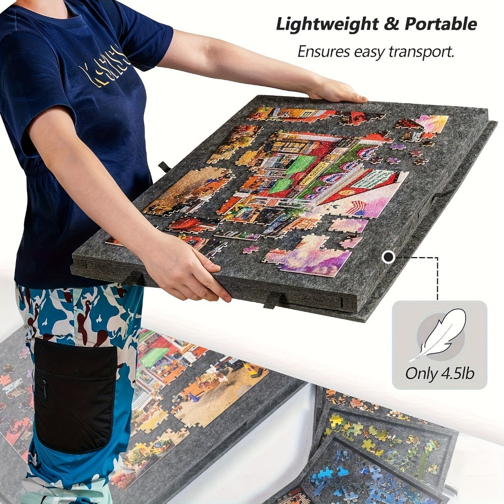 Gray Puzzle Board Collection with 1000- or 1500-Piece Sizes, Drawer and No-Drawer Options in Five Models