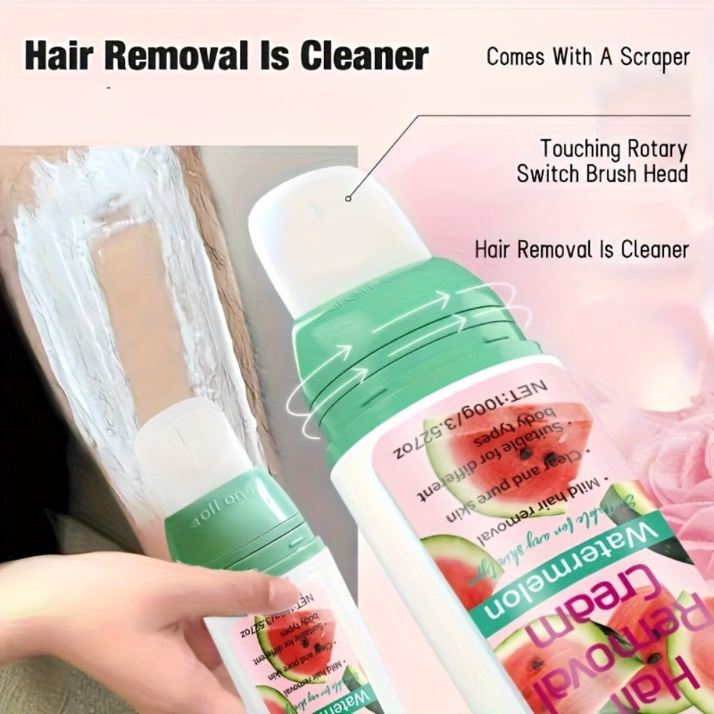 Hair Removal Cream ROZINO 100g Watermelon Roll-On Bottle with Carton for External Body Grooming
