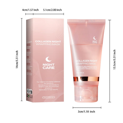 Collagen Night Mask with Brush Overnight Face Mask Sleeping Mask Elasticity Skin Care for All Skin Types