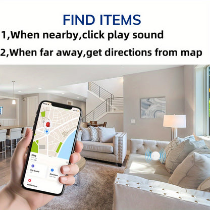 Apple Find My Tracker 2 Pack AirTag-Size Bluetooth Key Finder with Keychain Holder, Anti-Lost Locator for Keys Pets Bags Luggage