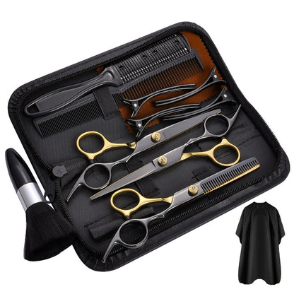 Hair Cutting Scissors Kit 13 Piece – Professional Barber Shears Set with Thinning Shears, Blending Scissors & Accessories