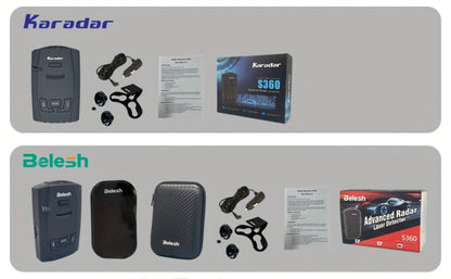 Radar Detector for Cars – S360 360° Long Range X/K/KA Band & Laser Detection with Voice Alerts, City Highway Mode
