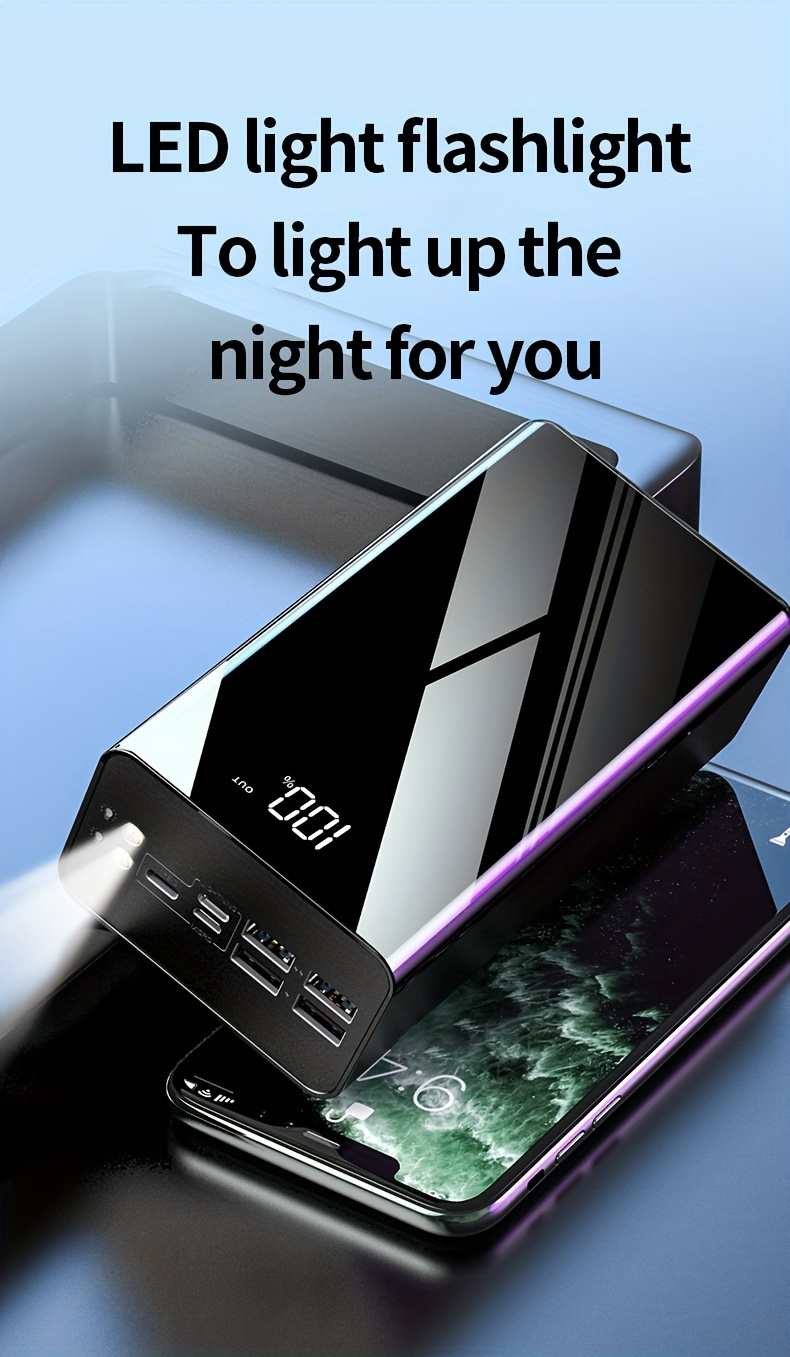 Portable Charger 50000mAh Large Power Bank LED Light Power Display Multi-Port USB-C Micro for an Everyday Personal Care Routine