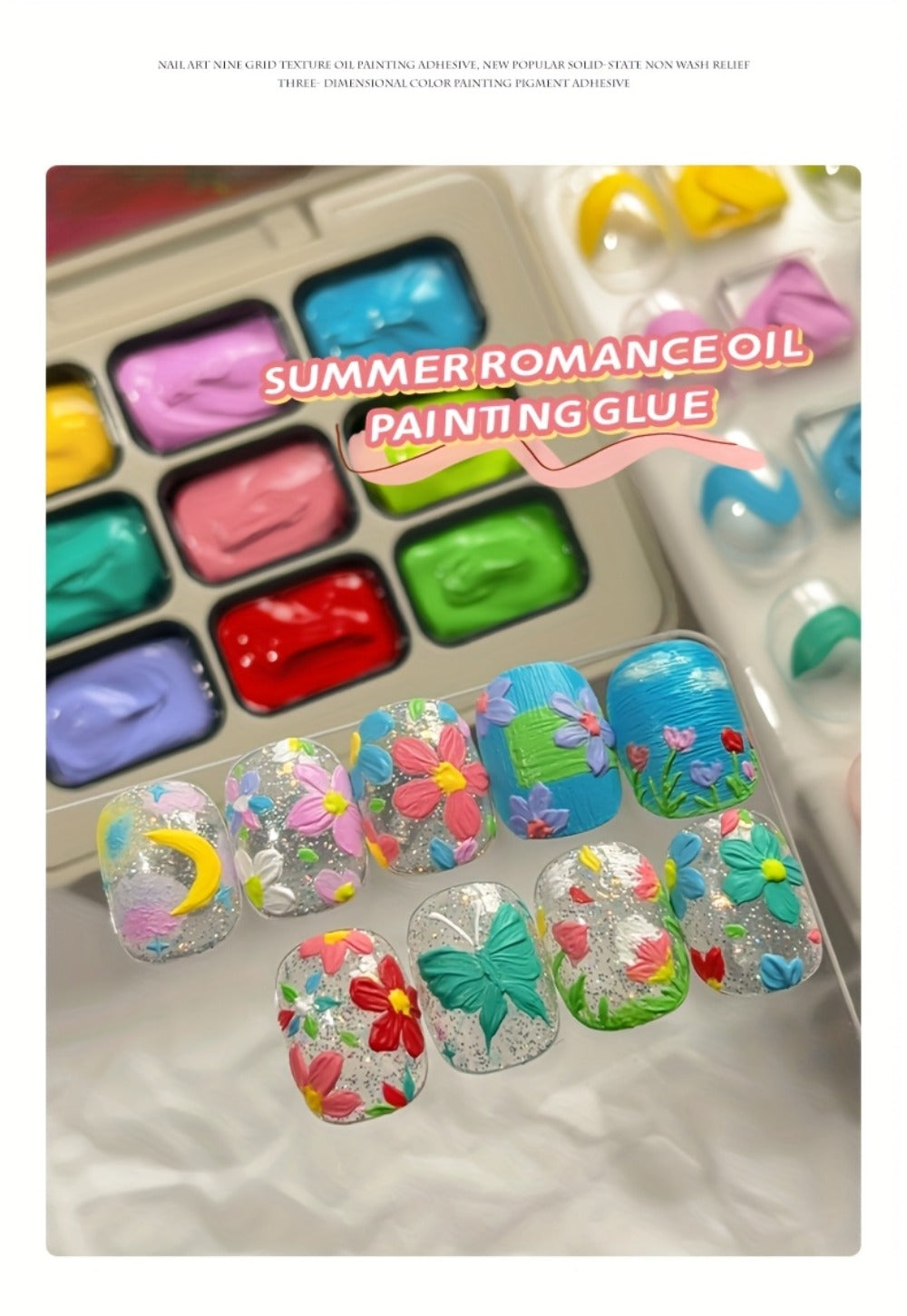 Gel Nail Polish Set with MORDDA Label, 9 Romantic Summer Dopamine Gel Colors in Nine-Grid Set