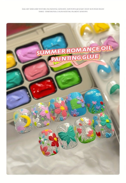 Gel Nail Polish Set with MORDDA Label, 9 Romantic Summer Dopamine Gel Colors in Nine-Grid Set