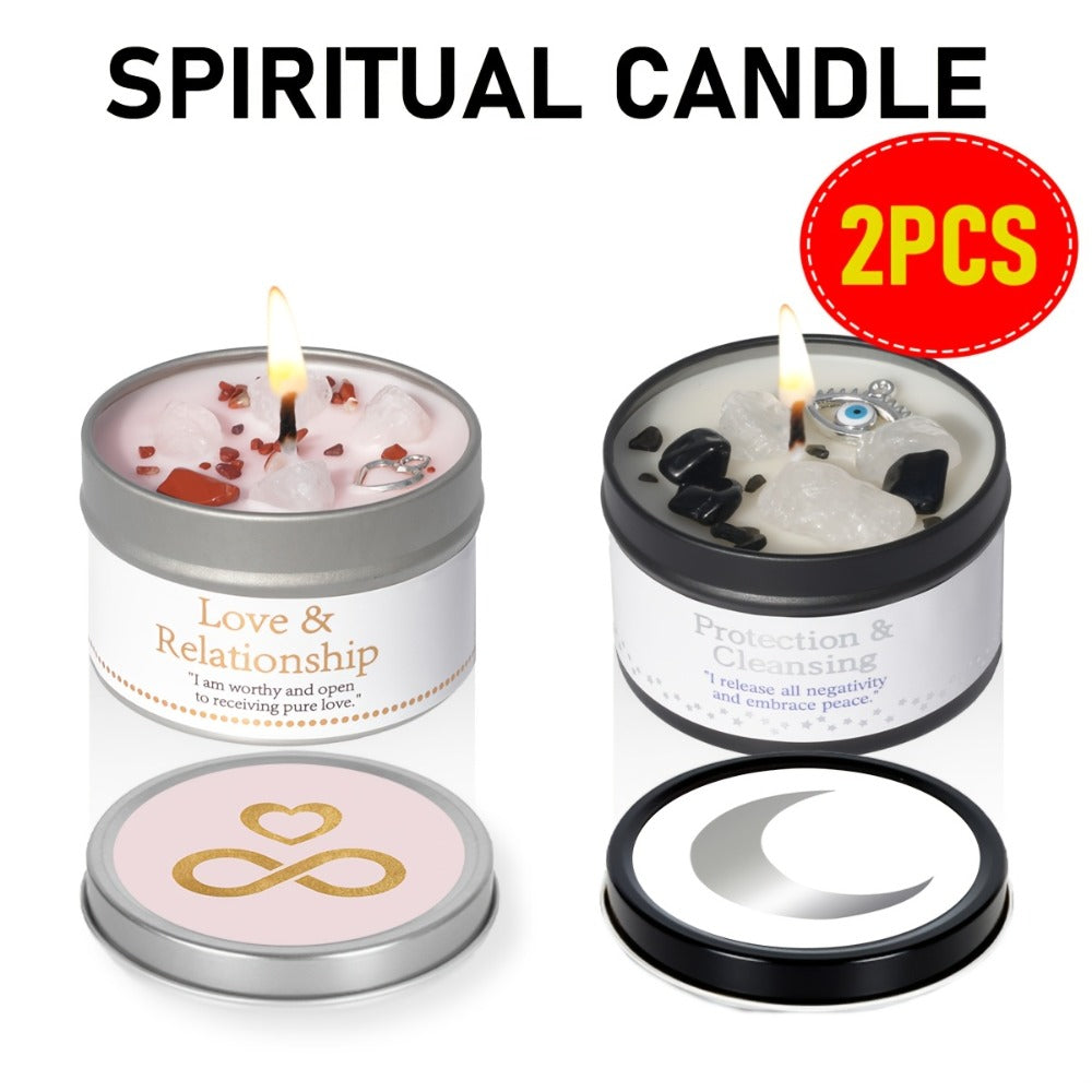 3oz Decorative Tin Candle or Two-Piece Crystal and Guidance Card Set with Multiple Label Pairings