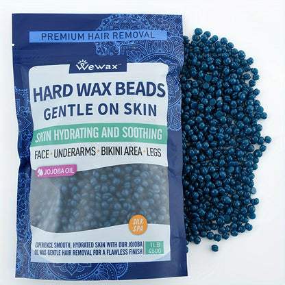 Hard Wax Beads 450g Brazilian Strong Adhesion No-Strip – Precision At-Home Waxing for Bikini Legs Underarms Arms Body Face