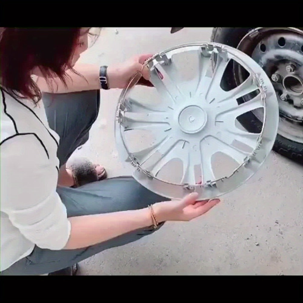 Hubcaps 4pcs Set – 15 Inch & 16 Inch Full Cover Wheel Hub Covers, Snap-On Easy Install, Universal Fit Steel Wheels for Sedan, SUV
