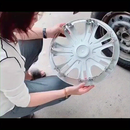 Hubcaps 4pcs Set – 15 Inch & 16 Inch Full Cover Wheel Hub Covers, Snap-On Easy Install, Universal Fit Steel Wheels for Sedan, SUV