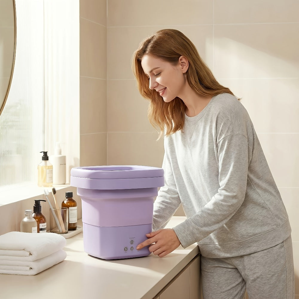 Portable Mini Washing Machine 3 Cleaning Modes, Compact Travel Washer for Underwear Delicates