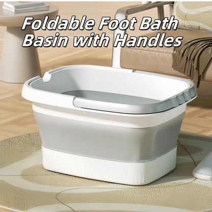 Foldable Foot Bath Tub Collapsible Foot Soak Basin 3.96 Gallon with Carry Handle Portable Pedicure Soaking Tub Space-Saving Easy Clean