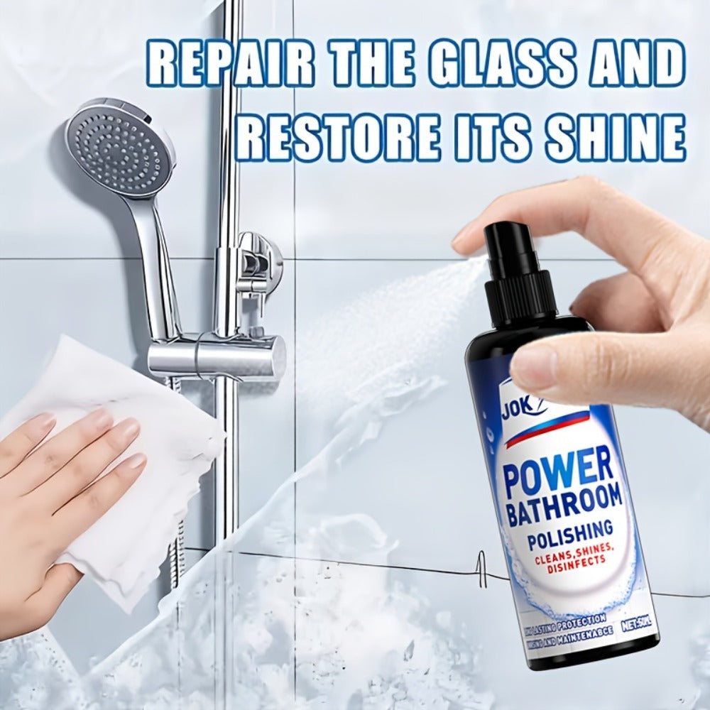 Glass Cleaner Spray Streak-Free Shine Removes Hard Water Stains Soap Scum Water Spots for Bath Time, Home Spa and Personal Care