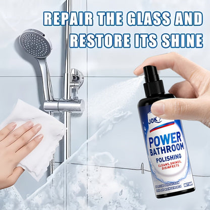 Glass Cleaner Spray Streak-Free Shine Removes Hard Water Stains Soap Scum Water Spots for Bath Time, Home Spa and Personal Care