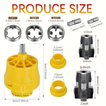 Pipe Threading Set 9 & 13-Piece, Power Drill Water Pipe Thread Dies for 1/2", 3/4" & 1" Inside & Outside Threading