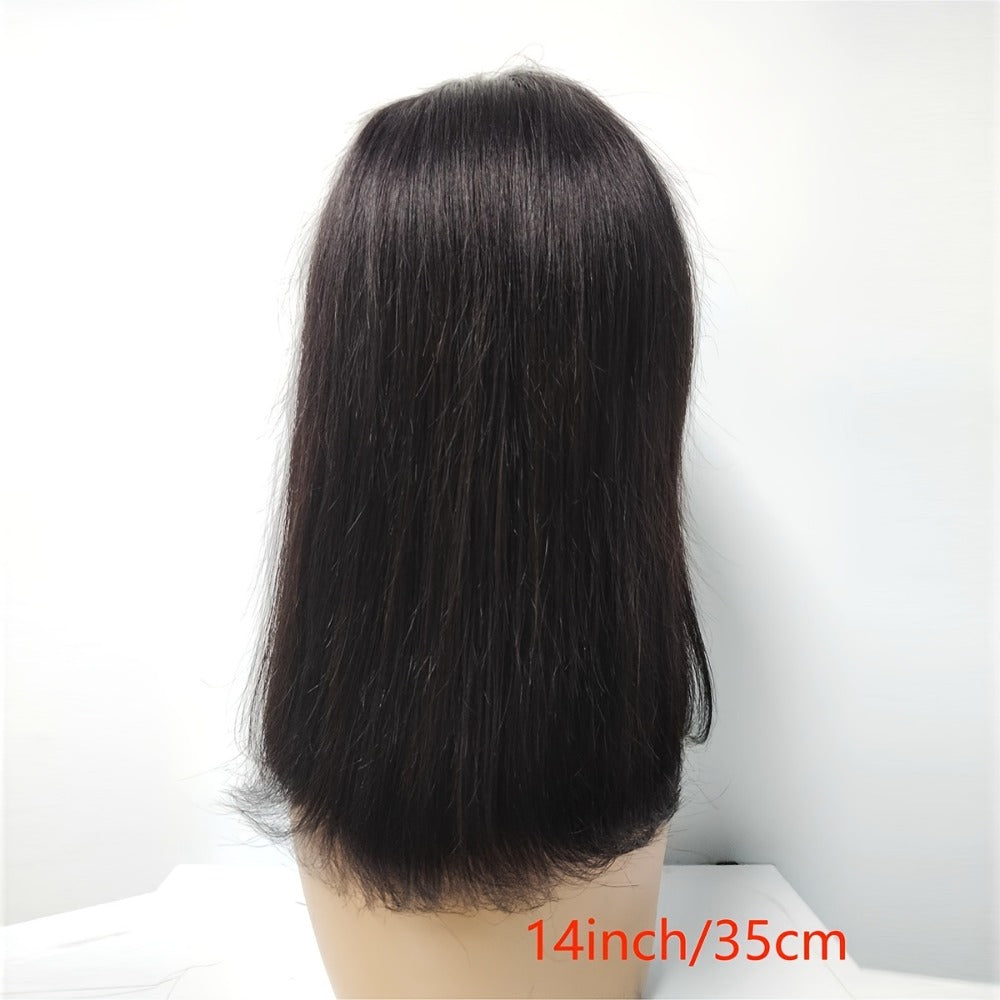 Lace Front Bob Wig Human Hair T Part 13x4 Pre-Plucked 180% Density Straight Side Part Natural, for Home, Travel and Salon Hair Styling