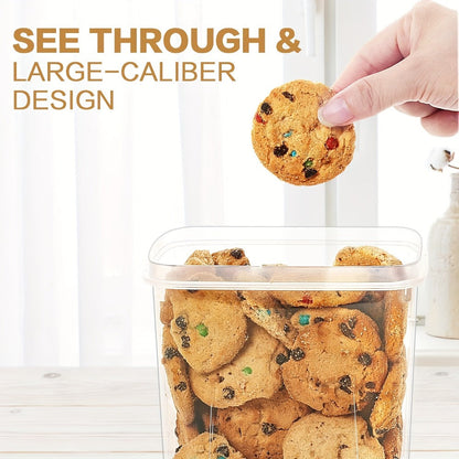 Pantry Canister Food Storage Organizer 64-Piece Plastic Set with Labels and Marker for Kitchen and Pantry Organization