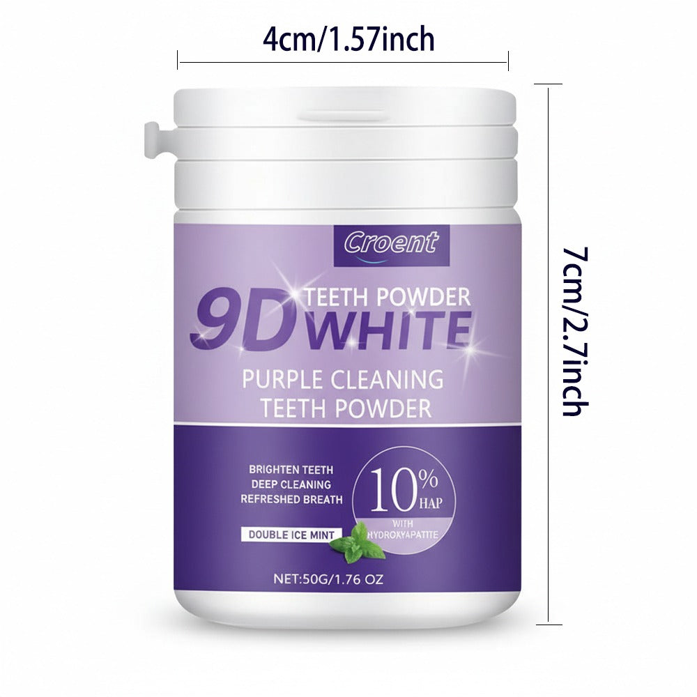 Purple Teeth Whitening Powder - 9D Color Correcting Tooth Powder for, 360° Deep Cleansing & 12H Fresh Breath