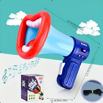 Voice Changer Megaphone Toy for Kids, Funny Big Mouth Handheld Megaphone with Multi Sound Effects