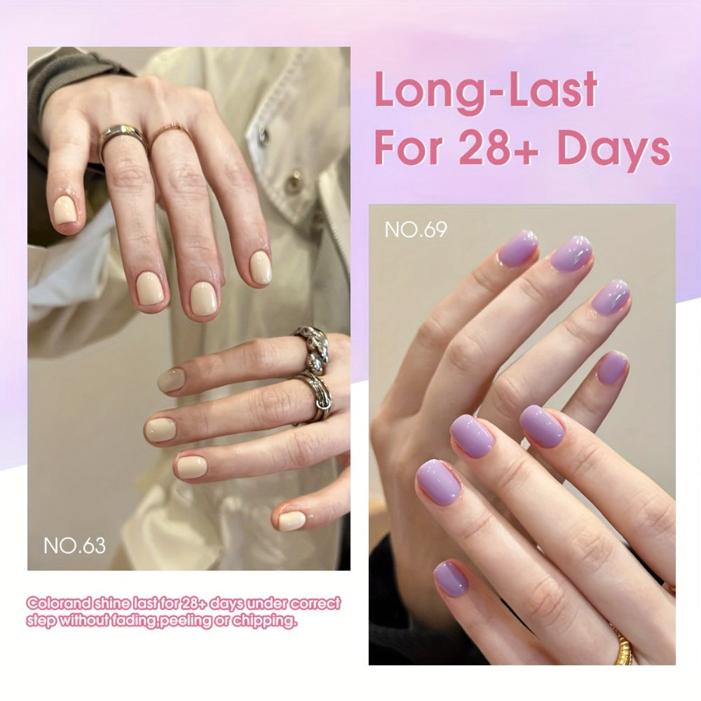 Gel Nail Polish 9-Color Macaron Pastel Set in Square Bottles with High-Saturation Finish and UV/LED Cure for Nail Art