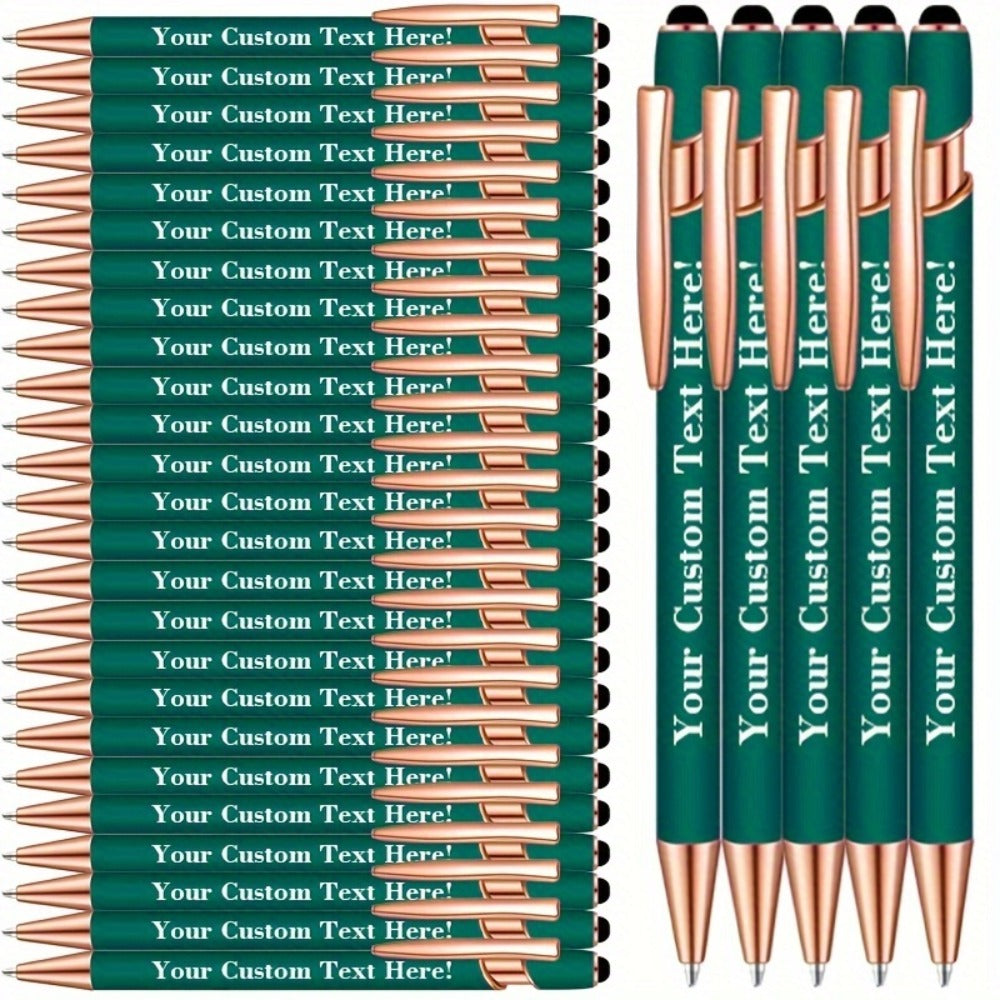 Ballpoint Stylus Pens 30 Pack – 2-in-1 Touchscreen Stylus & Ballpoint Pen with Comfortable Grip, Personalized Engraving