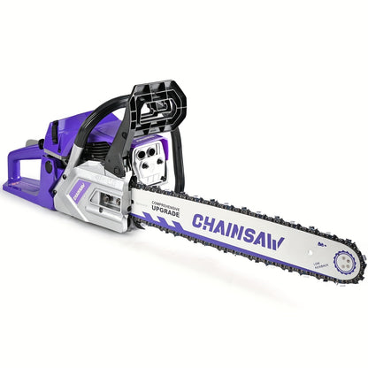 Chainsaw, Gas Powered Forestry Wood Cutting Farm Yard for Garden, Patio and Yard Use, with the Listed Configuration