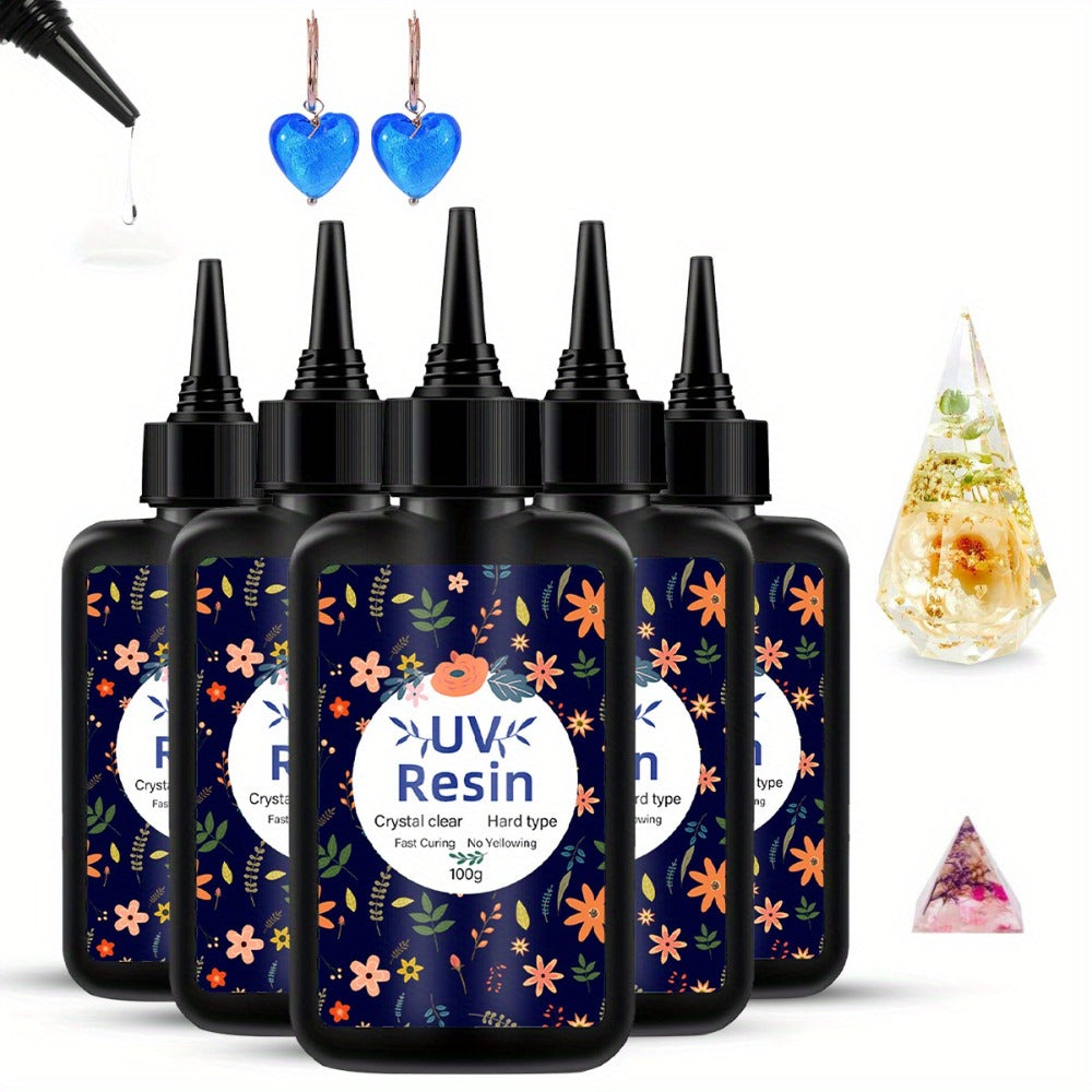 UV Resin Fast Curing Crystal Clear High Viscosity Transparent Epoxy Resin for Jewelry Making Casting & Crafts