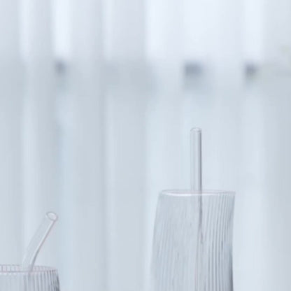 Glass Straws Set 12 Pack with Cleaning Brushes - Reusable Borosilicate Heat Resistant for Entryways, Bedrooms and Living Spaces