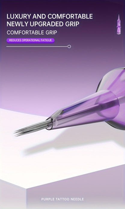 Tattoo Cartridge Needles 30 50pcs Purple RL RS RM M1 Mixed Sizes - Tuffking Disposable for Temporary Body Art, Festivals and Costumes