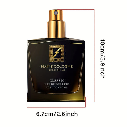 Men's Pheromone Cologne 50ml, Natural Fresh Aromatic Scent, Confidence Boosting Fragrance Spray for Men
