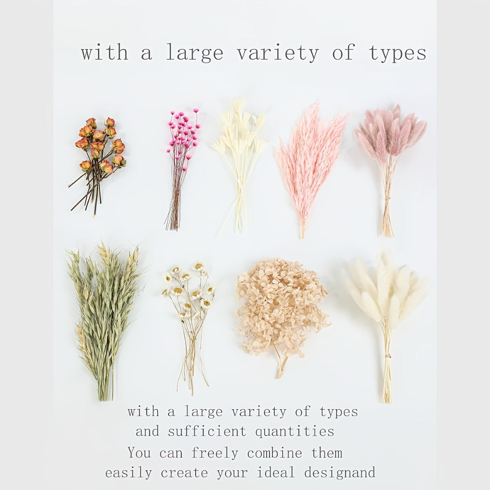 Dried Flower Bouquet with Pampas Grass - Boho Wedding Centerpiece Dried Floral Arrangement for Entryways, Bedrooms and Living Spaces
