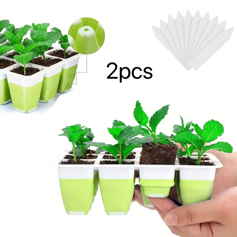 Seed Starting Tray with Flexible Pop-Up Units | Easy Transplant No Root Damage | Optimal Drainage | Reusable Seedling Tray 2pcs 6pcs 10pcs