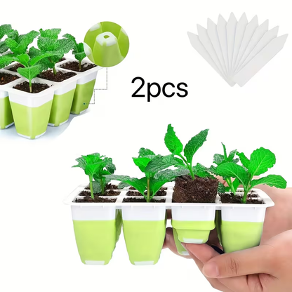 Seed Starting Tray with Flexible Pop-Up Units | Easy Transplant No Root Damage | Optimal Drainage | Reusable Seedling Tray 2pcs 6pcs 10pcs
