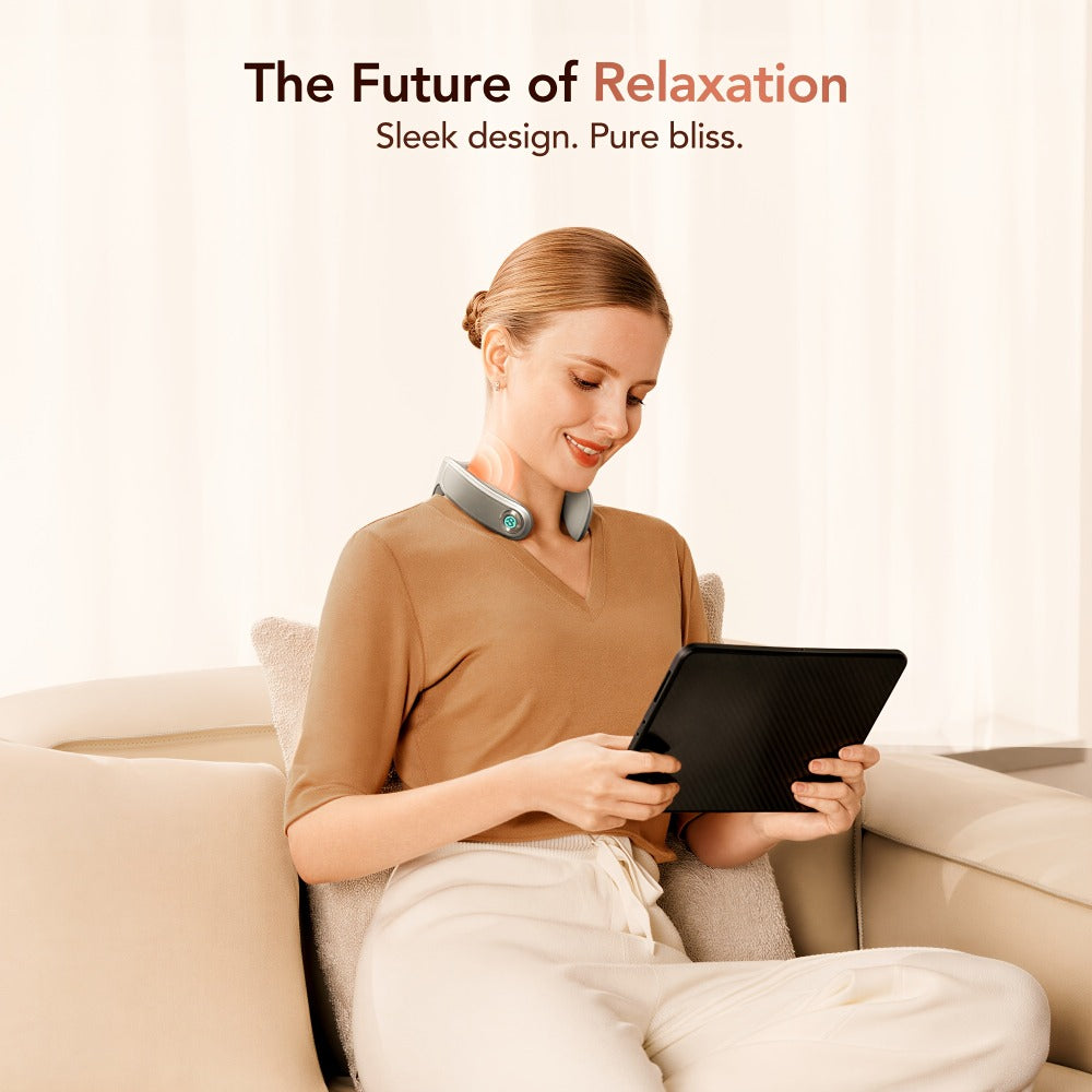 Neck Massager with Heat Cordless Electric Kneading, Wearable Hands-Free Portable Neck Shoulder Massager USB Rechargeable