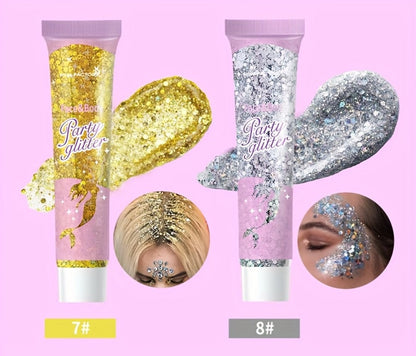 Holographic Glitter Gel Set 10 Colors Cosmetic Grade Face Body Makeup – Festival Rave Cosplay Anime