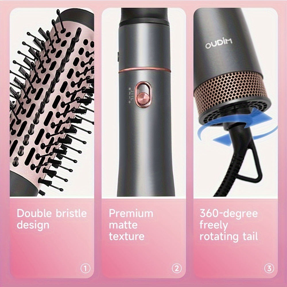 5-in-1 Hot Air Styling Comb Set Negative Ion Hair Dryer Brush with 5 Interchangeable Heads, for Home, Travel and Salon Hair Styling