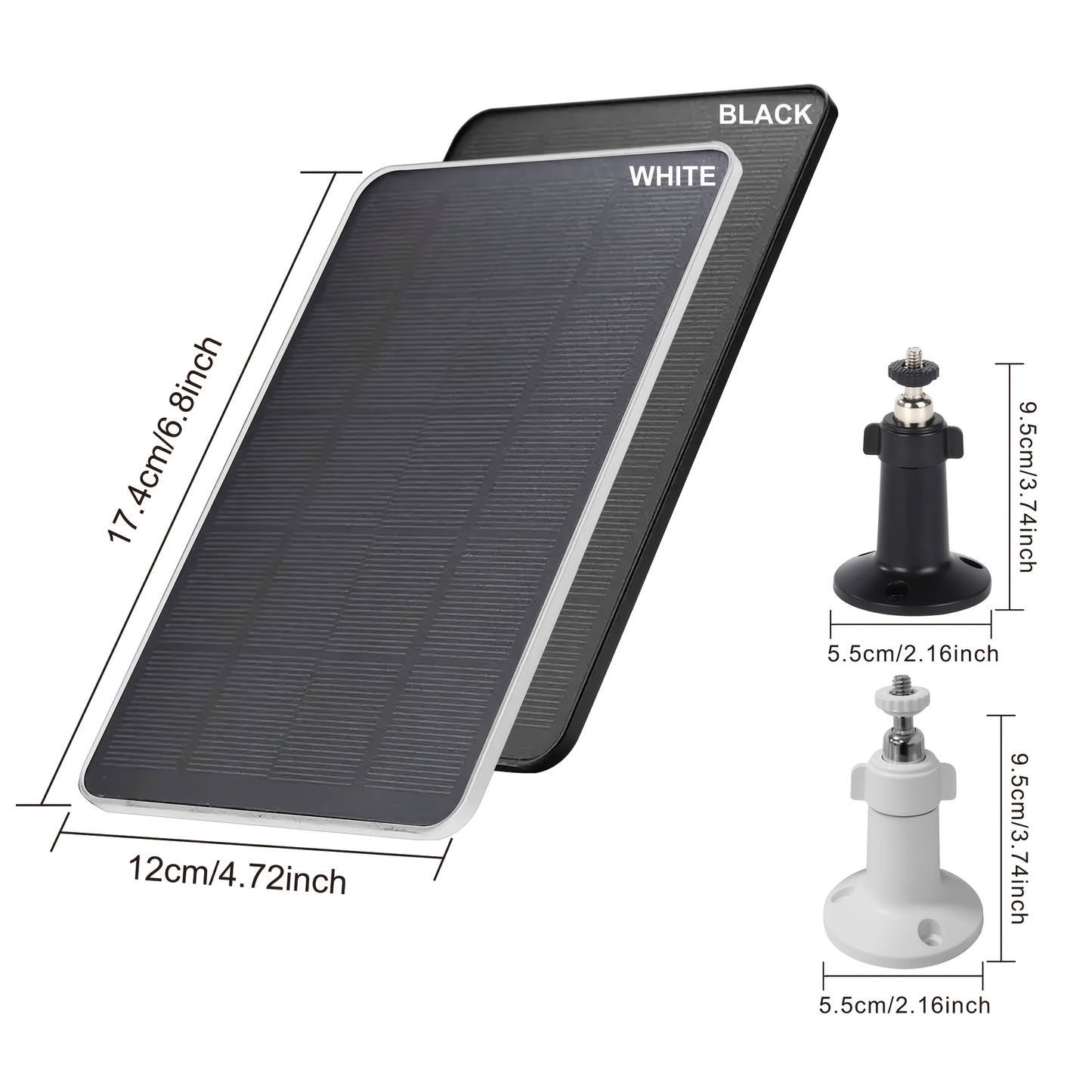 Solar Panel Charger for Security Camera 7W 360° Adjustable USB-C Micro USB Outdoor Continuous for an Everyday Personal Care Routine