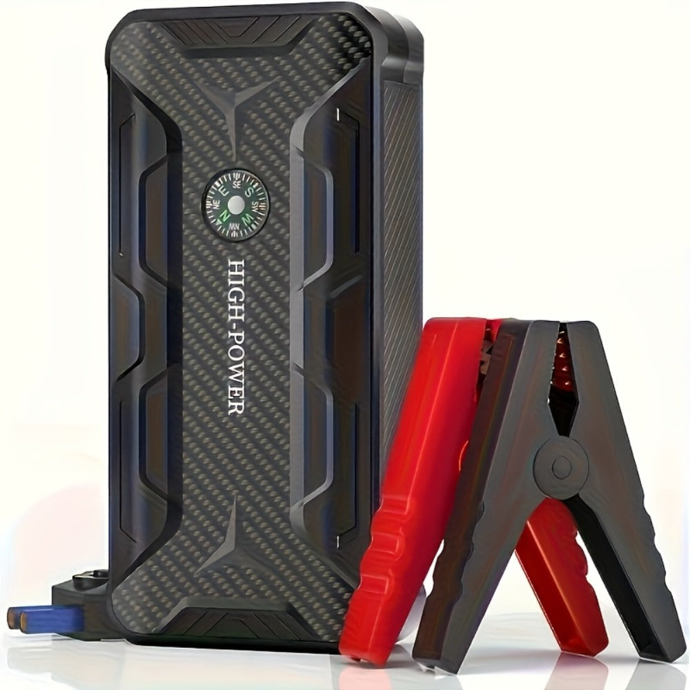 Portable Car Jump Starter 12V – Peak Power Battery Booster Pack for 8.0L Gas & Diesel Engines, USB Charging & LED Emergency Light