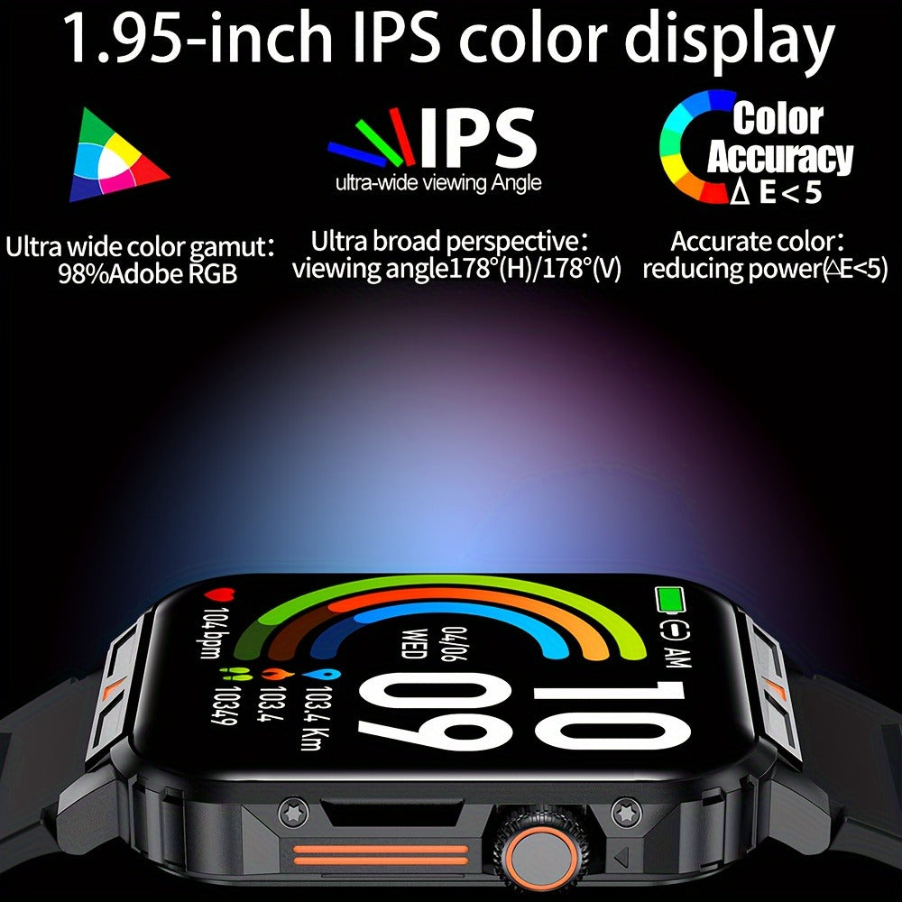 Smartwatch for Men with Bluetooth Calling SENBONO BT8959T5, 1.95" Large Display, 100+ Sport Modes, 340mAh Rechargeable Battery, Multiple