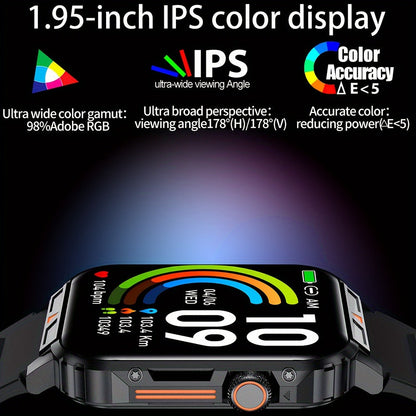 Smartwatch for Men with Bluetooth Calling SENBONO BT8959T5, 1.95" Large Display, 100+ Sport Modes, 340mAh Rechargeable Battery, Multiple
