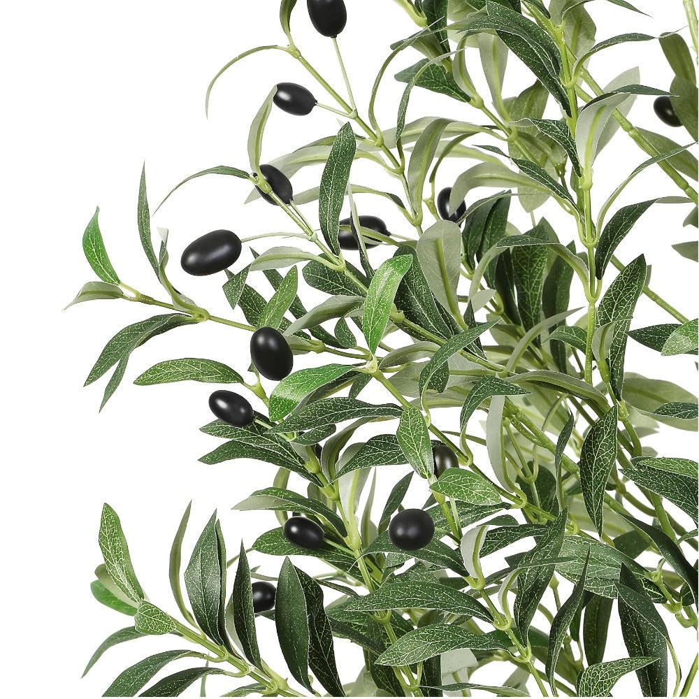 Full-Canopy Artificial Olive Tree with 4, 5, 6 or 7 ft Height Options, Decorative Fruit and Potted Base