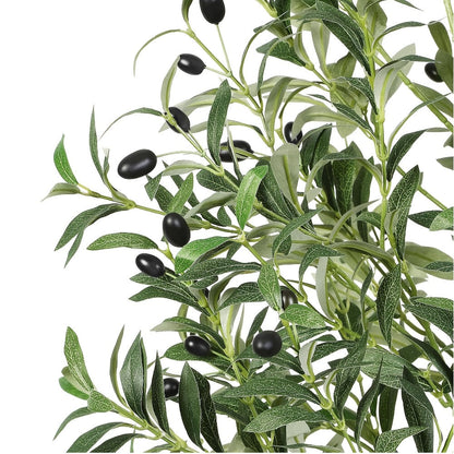 Full-Canopy Artificial Olive Tree with 4, 5, 6 or 7 ft Height Options, Decorative Fruit and Potted Base
